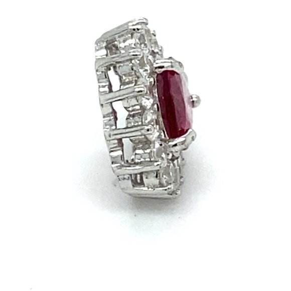 Rubellite 1.70ct White Gold Finish Silver Pendant - Picture 3 of 6